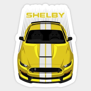 Ford Mustang Shelby GT350 2015 - 2020 - Yellow - White Stripes Sticker